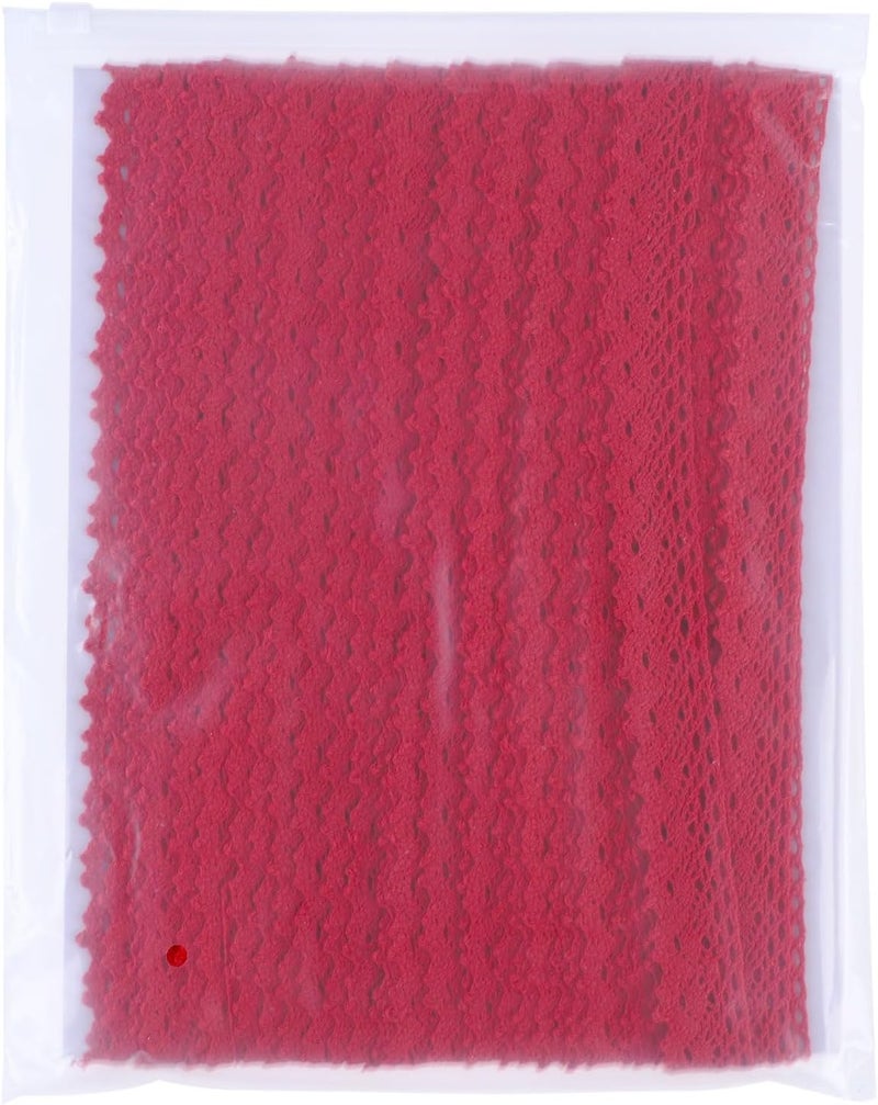 DYSHIPEN 20 Yards x 1 Inch Lace Ribbon Vintage Lace Trim Crochet Cotton Lace Edge for Christmas Package DIY Sewing Wedding Bridal Dress,Costume,Crafts and Sewing (Red) - Image 3